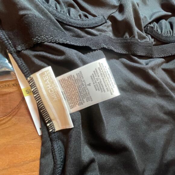 Michael Michael Kors Embellished One-Shoulder One-Piece Swimsuit Black Size 4 - Picture 3 of 12